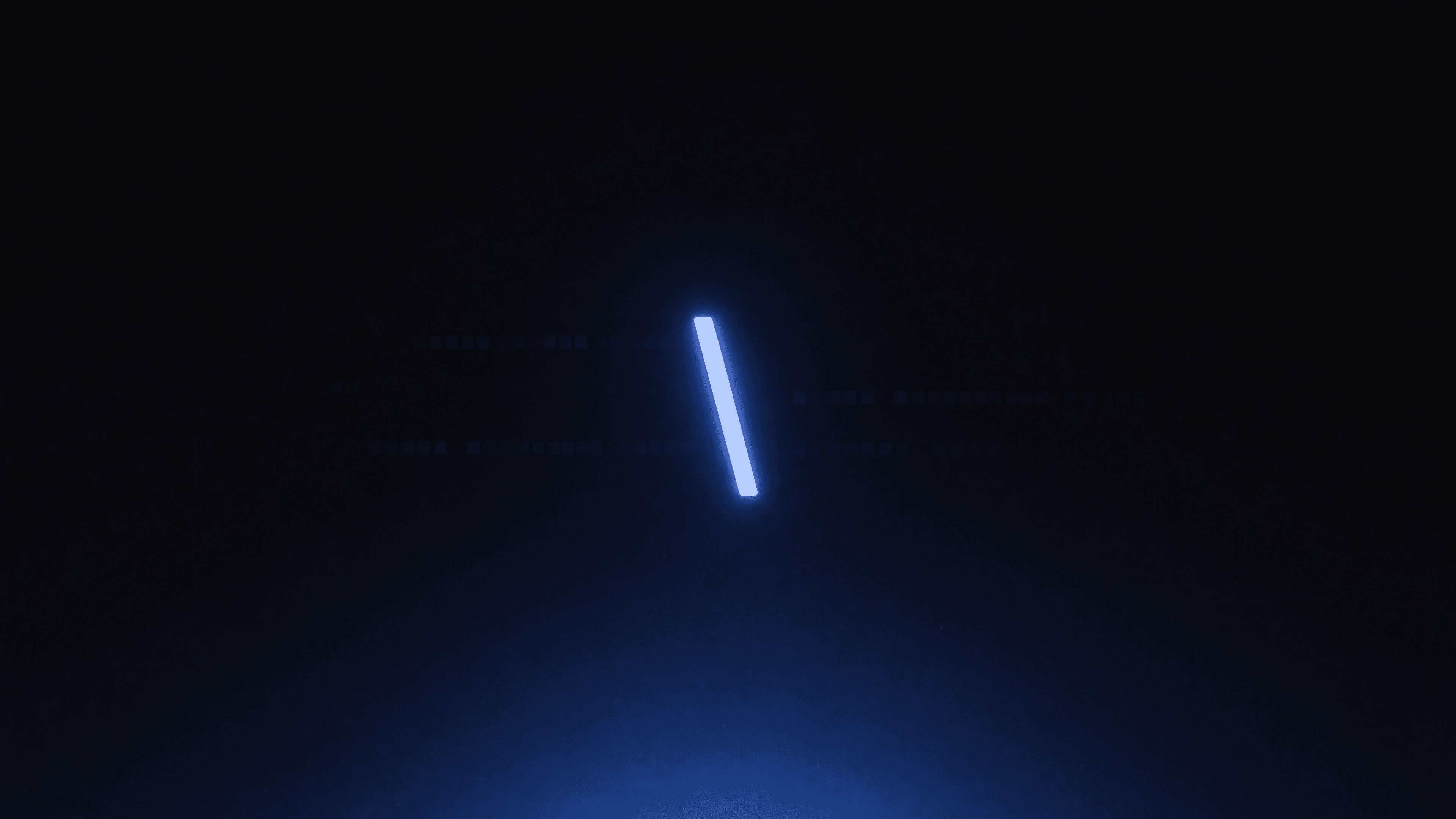 A glowing terminal cursor on a dark blue background